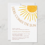 Here Comes The Sun Baby Shower 招待状 (正面)