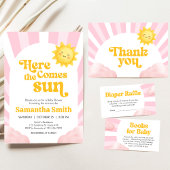 Here Comes the Sun Baby Shower 招待状