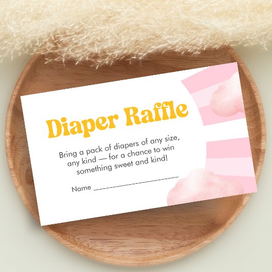 Here Comes the Sun Baby Shower Diaper Raffle エンクロージャーカード