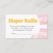 Here Comes the Sun Baby Shower Diaper Raffle エンクロージャーカード (正面)