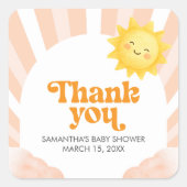 Here Comes the Sun Baby Shower Square Sticker スクエアシール (正面)
