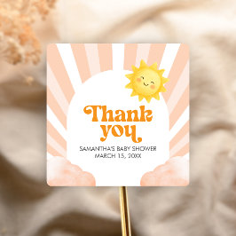 Here Comes the Sun Baby Shower Square Sticker スクエアシール