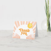 Here Comes the Sun Baby Shower Thank You Card サンキューカード (正面)
