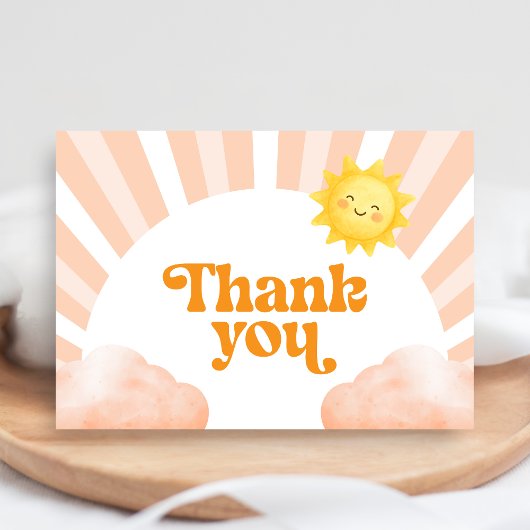 Here Comes the Sun Baby Shower Thank You Card サンキューカード