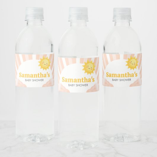 Here Comes the Sun Baby Shower Water Bottle Label ペットボトルラベル (ボトル)