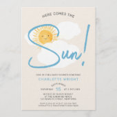 Here Comes The Sun Boy Baby Shower 招待状 (正面)