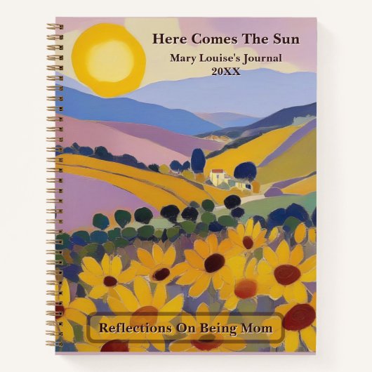 Here Comes the Sun Custom Spiral Notebook ノートブック (正面)