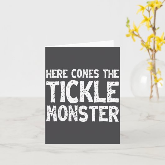 Here Comes The Tickle Monster Funny Tickling Laugh カード (黄色い花)