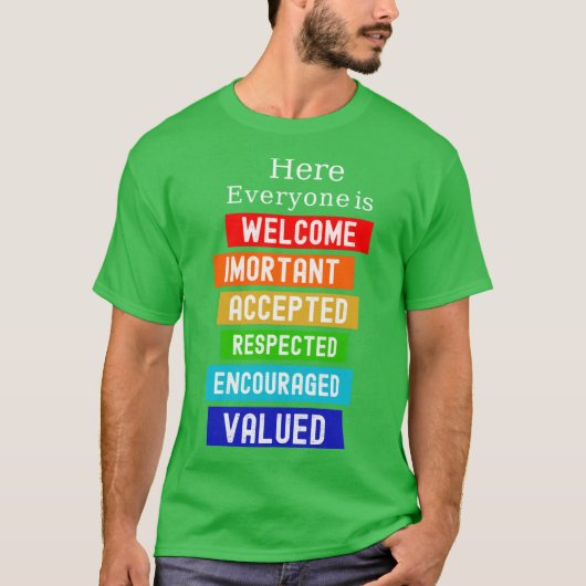 Here Everyone Is Welcome Important Idaho Teacher F Tシャツ (正面)