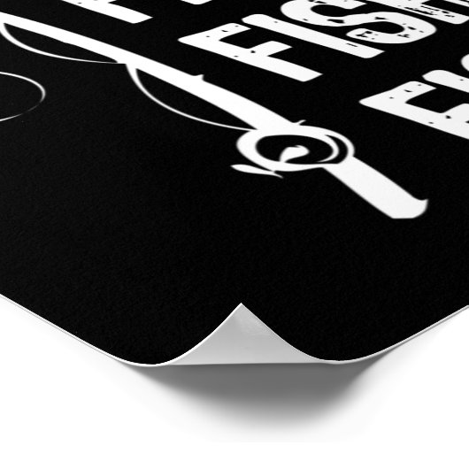 Here Fishy Fishy Tシャツおもしろい魚釣りシャツ ポスター (角)