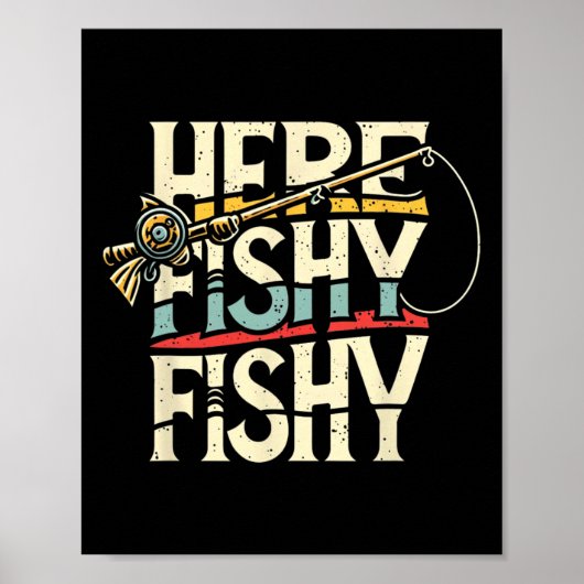 Here Fishy Funny Fish Fishing ポスター (正面)