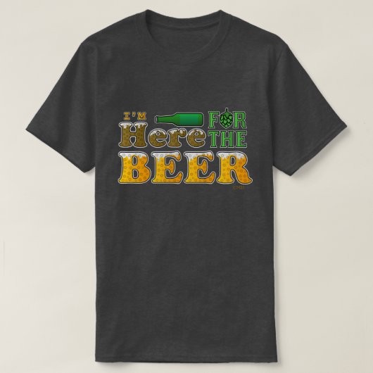 Here for おもしろい the Beer Tシャツ (デザイン正面)