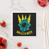 Here For The Balls And Beer Bowling Sport Gift スタンダードカクテルナプキン (インサイチュ)