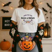 Here for the Boos &Brews Halloween Tee; Ghost Beer Tシャツ