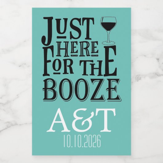 Here for the Booze ワインラベル (シングルラベル)