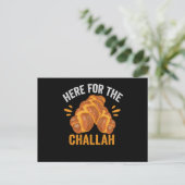 Here For the Challah Funny Jewish Hanukkah Bread ポストカード (スタンド正面)
