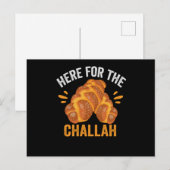 Here For the Challah Funny Jewish Hanukkah Bread ポストカード (正面/裏面)