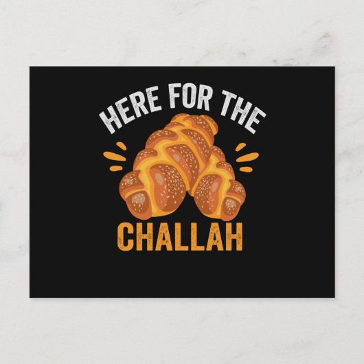 Here For the Challah Funny Jewish Hanukkah Bread ポストカード (正面)