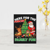 Here For The Forced Family Fun Santa Christmas Tre カード (黄色い花)