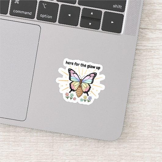 Here for the Glow Up Sticker – Pastel Butterfly シール (詳細)