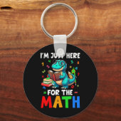 Here For The Math Cute T-rex Counting Number Math  キーホルダー (正面)