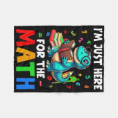 Here For The Math Cute T-rex Counting Number Math  フリースブランケット (正面(横))