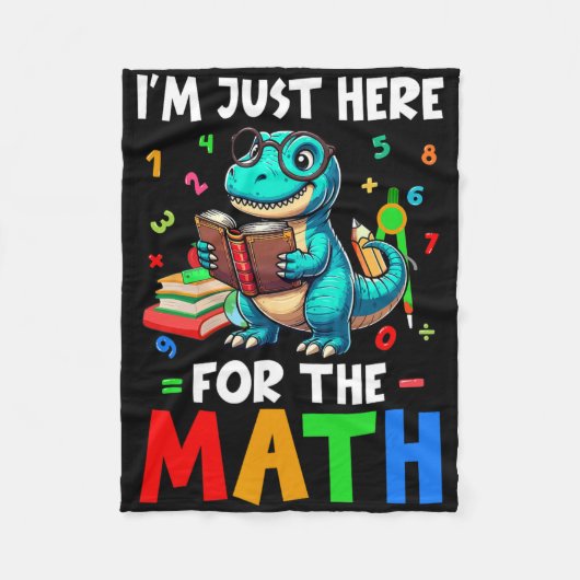 Here For The Math Cute T-rex Counting Number Math  フリースブランケット (正面)