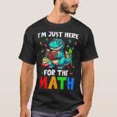 Here For The Math Cute T-rex Counting Number Math  Tシャツ (正面)