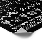 Here For The Wine Ugly Christmas Sweater Funny Chr ポスター (角)