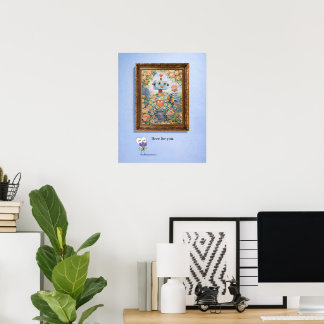 Here for You – Framed Floral Robot Poster ポスター