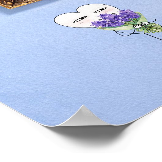 Here for You – Framed Floral Robot Poster ポスター (角)