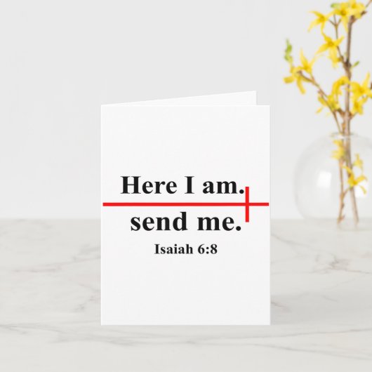 Here I Am Send Me Isaiah 6_8 Bible Verse Christian カード (黄色い花)