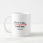 Here I Am Send Me Isaiah 6_8 Bible Verse Christian コーヒーマグカップ (左)