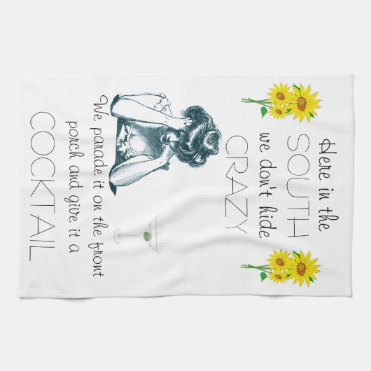 'Here in the South' Kitchen Towel キッチンタオル (横)