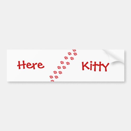 Here Kitty Cat Paws バンパーステッカー (正面)