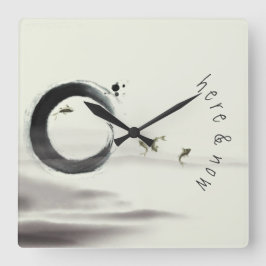 Here & Now / Zen Circle Ensoコイブラシ絵画ズ スクエア壁時計