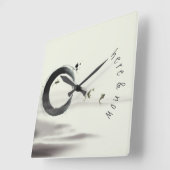 Here & Now / Zen Circle Ensoコイブラシ絵画ズ スクエア壁時計 (傾斜)