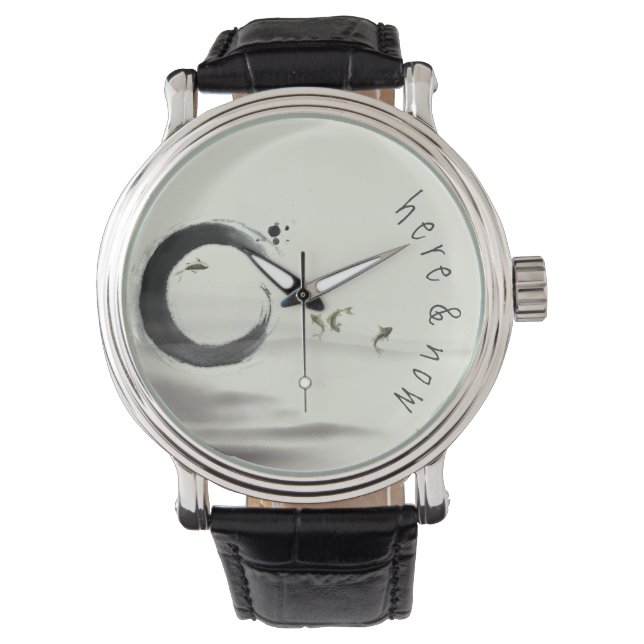 Here & Now / Zen Circle Ensoコイブラシ絵画ズ 腕時計 (正面)