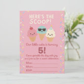 Here’s the Scoop Ice Cream Birthday Invite 招待状 (スタンド正面)
