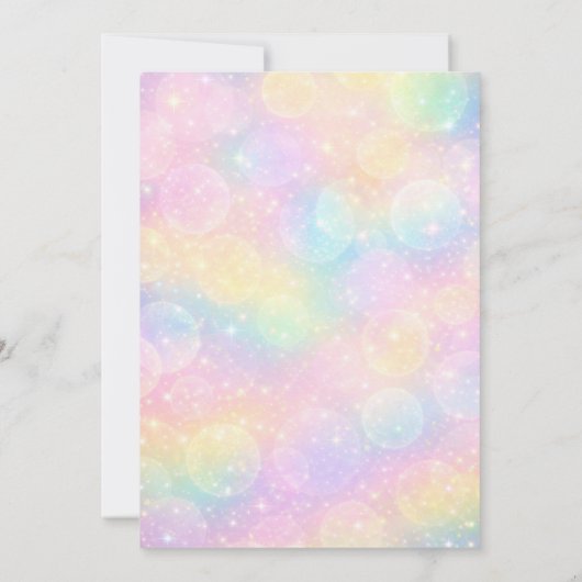 Here’s the Scoop Pastel Rainbow Glitter Birthday 招待状 (裏面)