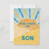 Here Son 来 Blue Rays Sunshine Baby Shower サンキューカード (裏面)