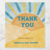 Here Son 来 Blue Rays Sunshine Baby Shower ワインラベル (シングルラベル)