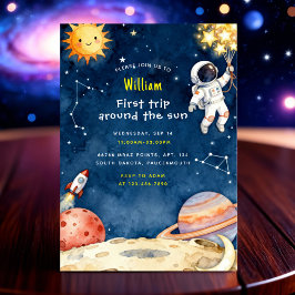 Here Space First Trip Around The Sun 1st Birthday 招待状