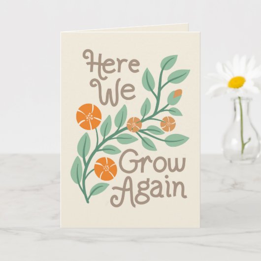 Here We Grow Again - New Baby Announcement カード (小さな植物)
