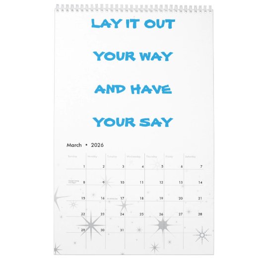 HereByCreation -Eng&Espカレンダー カレンダー (3月 2026)