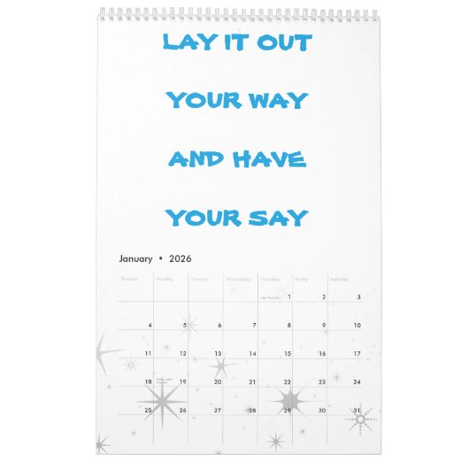 HereByCreation -Eng&Espカレンダー カレンダー (1月 2026)