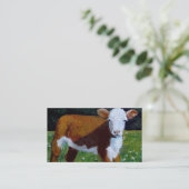 HEREFORDのビーフの子牛の名刺 名刺 (スタンド正面)