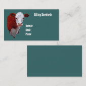 Herefordのビーフ: 名刺: 油の色彩の鮮やかな芸術 名刺 (正面/裏面)