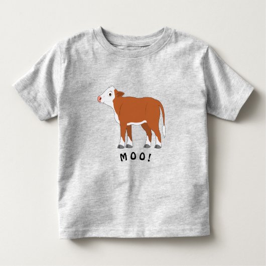 Herefordの子牛はMoo行きます! トドラーTシャツ (正面)