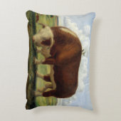 Herefordの雄牛のヴィンテージのイラストレーション アクセントクッション (裏面(縦))